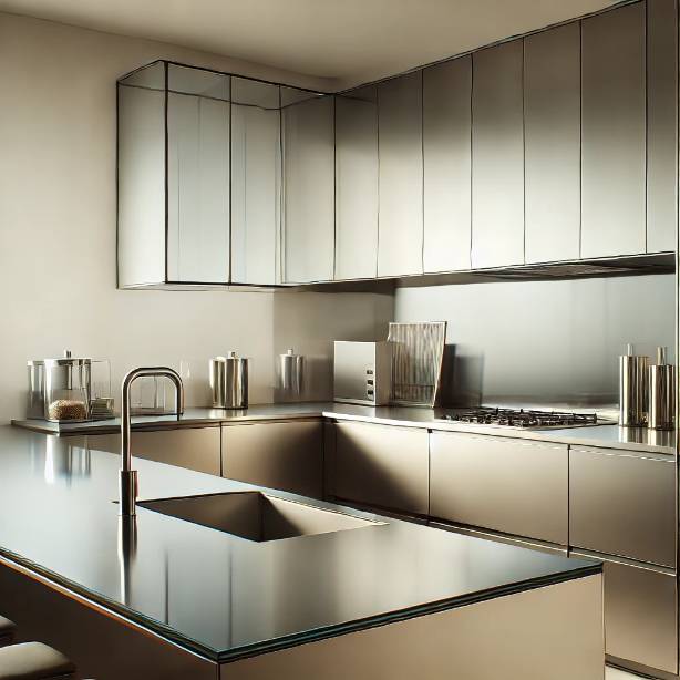 Stainless steel, glass and polished surfaces